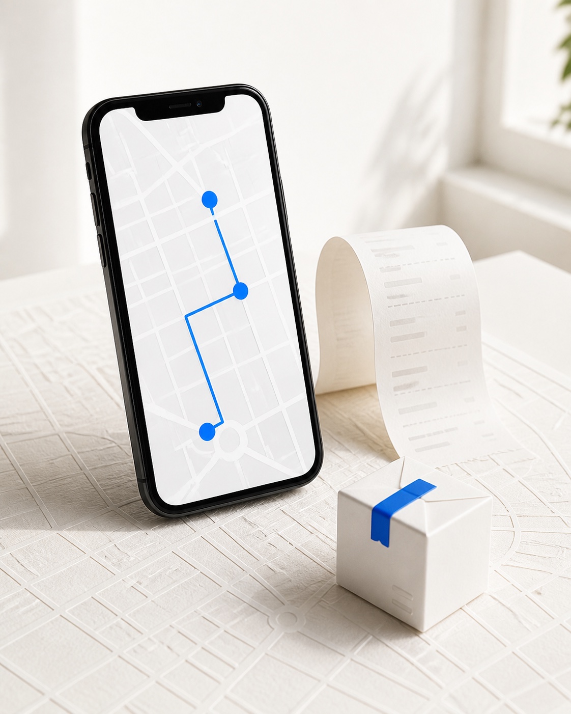 Phone showing a branded shipment route