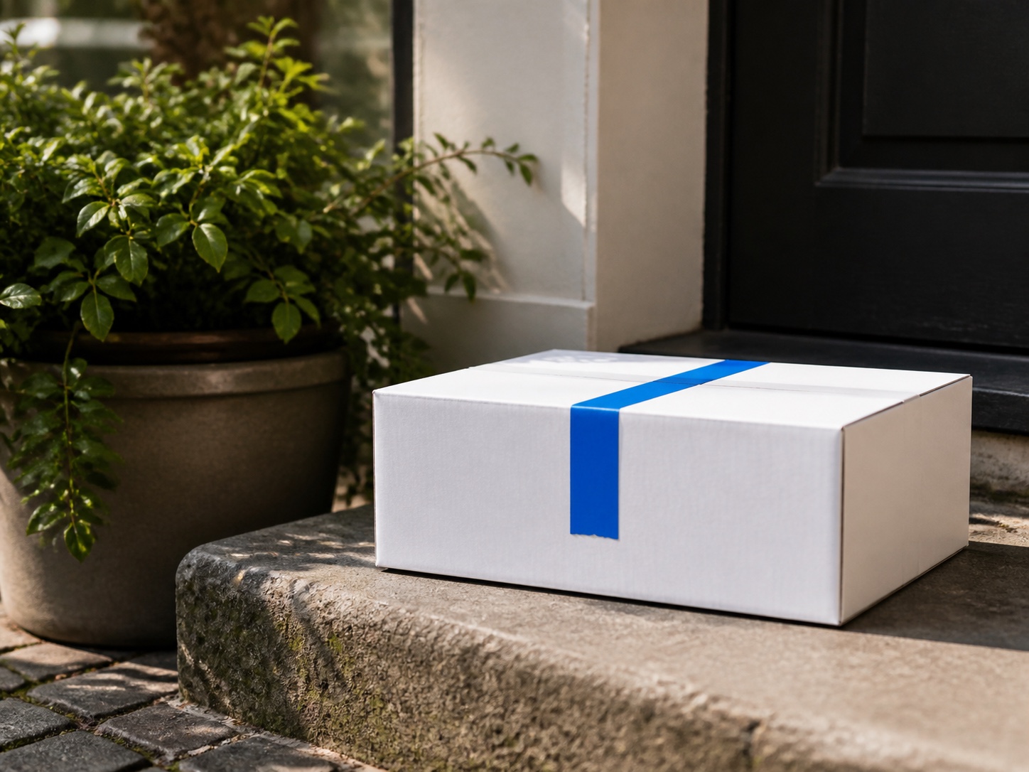 Parcel arriving at the customer doorstep